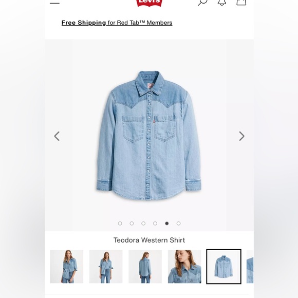 Levi’s Teodora Western Shirt Size XL - Picture 5 of 10